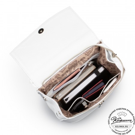 Женский кожаный рюкзак "Ассоль" (белый)